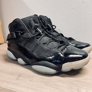 Jordan 6 Rings Men's Size 10 Triple Black 322992-011 Basketball Shoes VGC